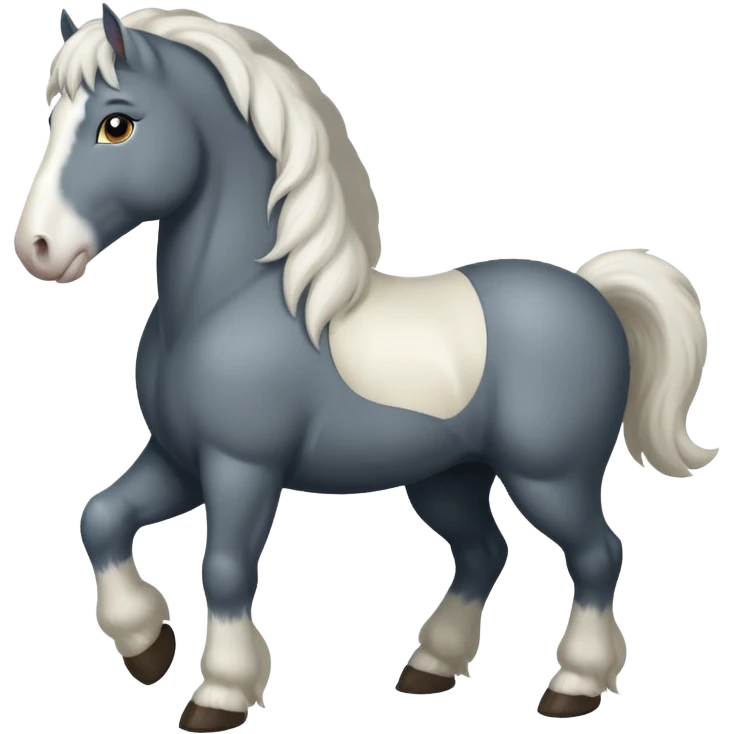 White shire horse emoji