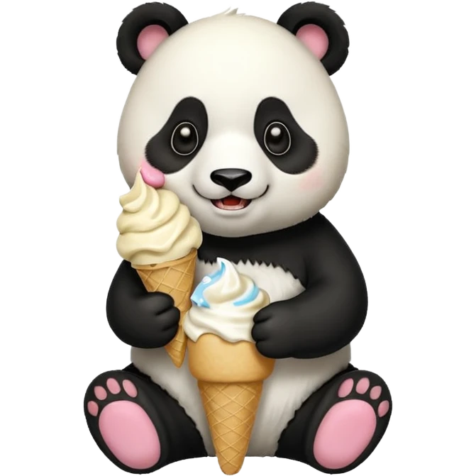 Panda eating ice cream emoji