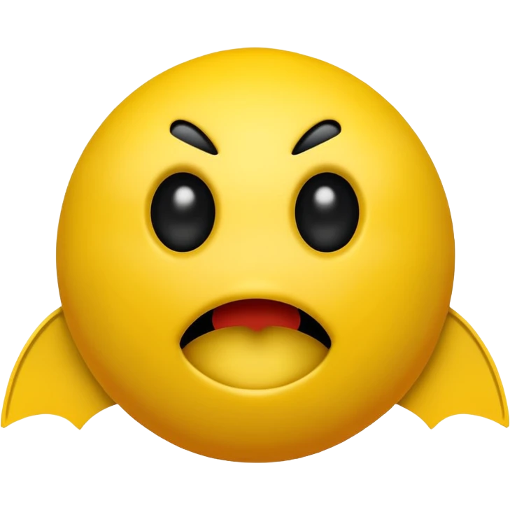 Pac-Man which just has two black dots as the eyes and a wide open mouth which is just pitch black emoji