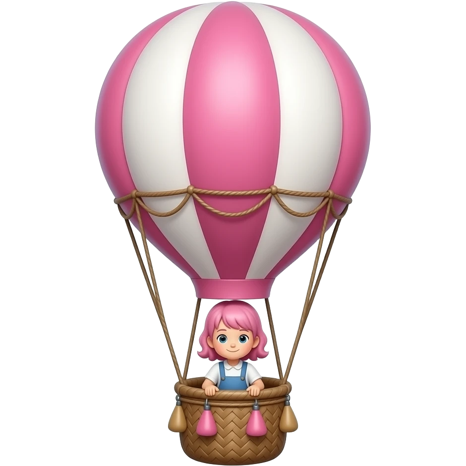 hot air balloon pink hair 6 year oid emoji