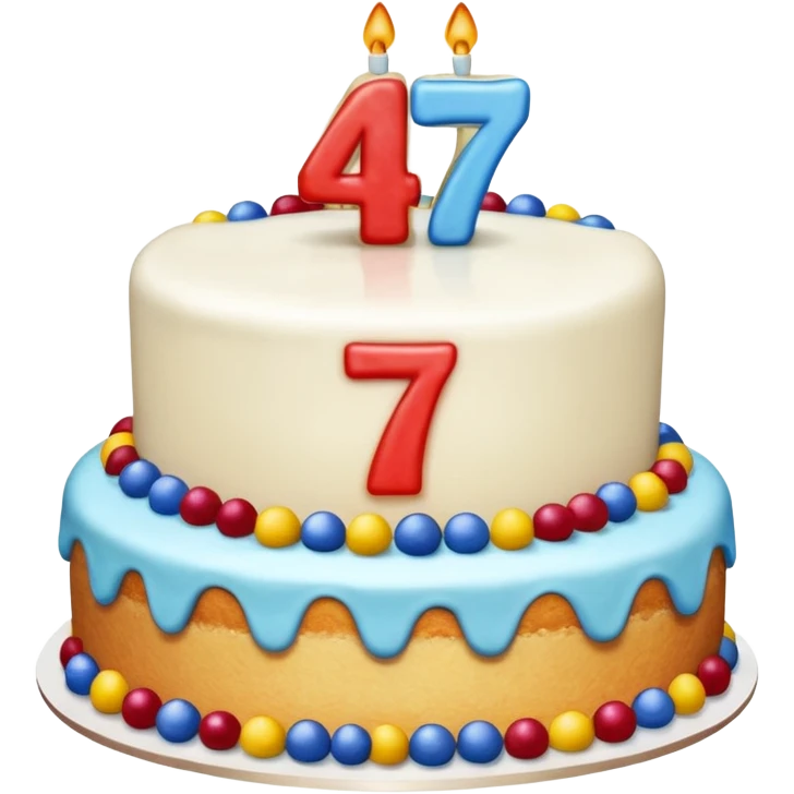 Cake man with 47 ontop  emoji