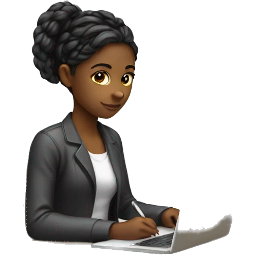 Young women writing code emoji