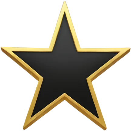 A black star with a gold outline emoji