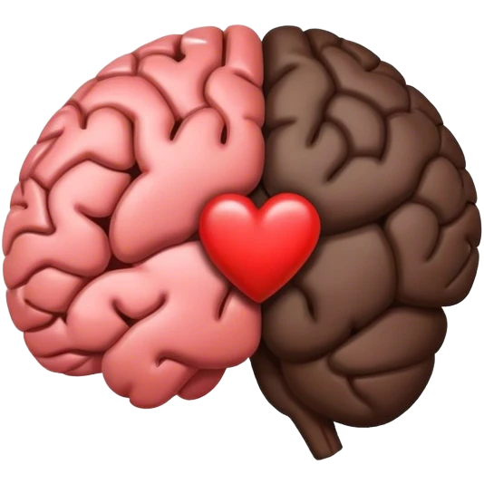 The brain and the heart are more often on the scales from different sides emoji