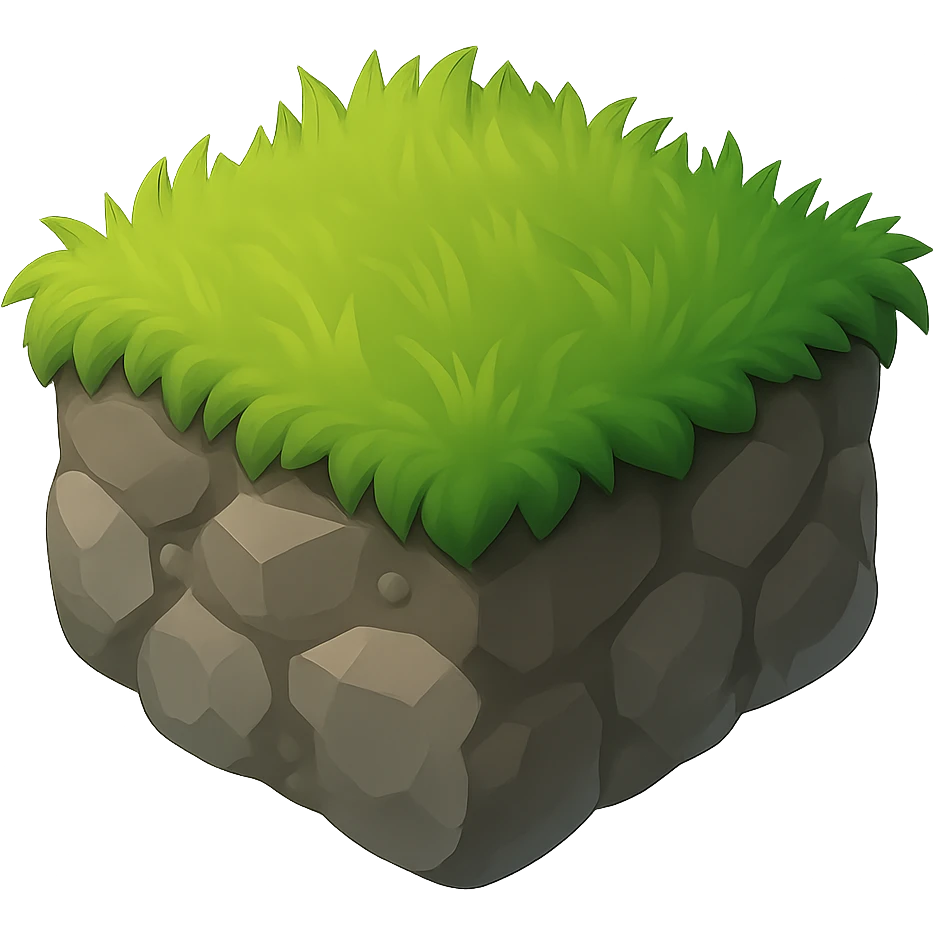 make the ground a bit greyish brown and make it on a transparent background emoji
