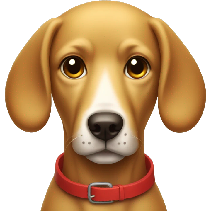 mustard colored dog with very very long ears and red collar emoji