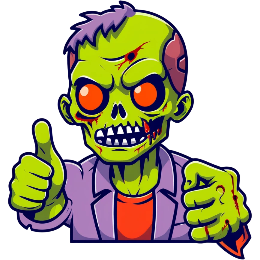 zombie giving thumbs up gesture emoji