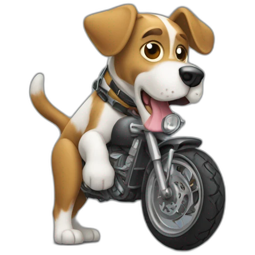 Dog faisant de la moto emoji