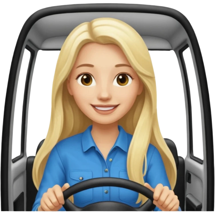 blonde long haired woman minibus driver emoji