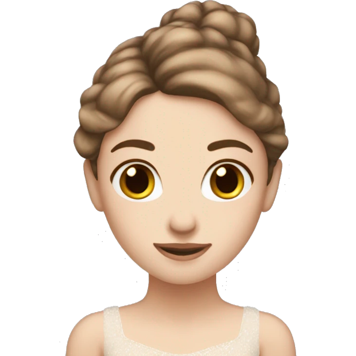 White skin brown hair ballerina ￼ emoji