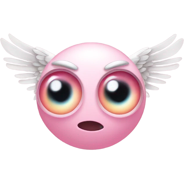 Light pink eyeball with wings emoji