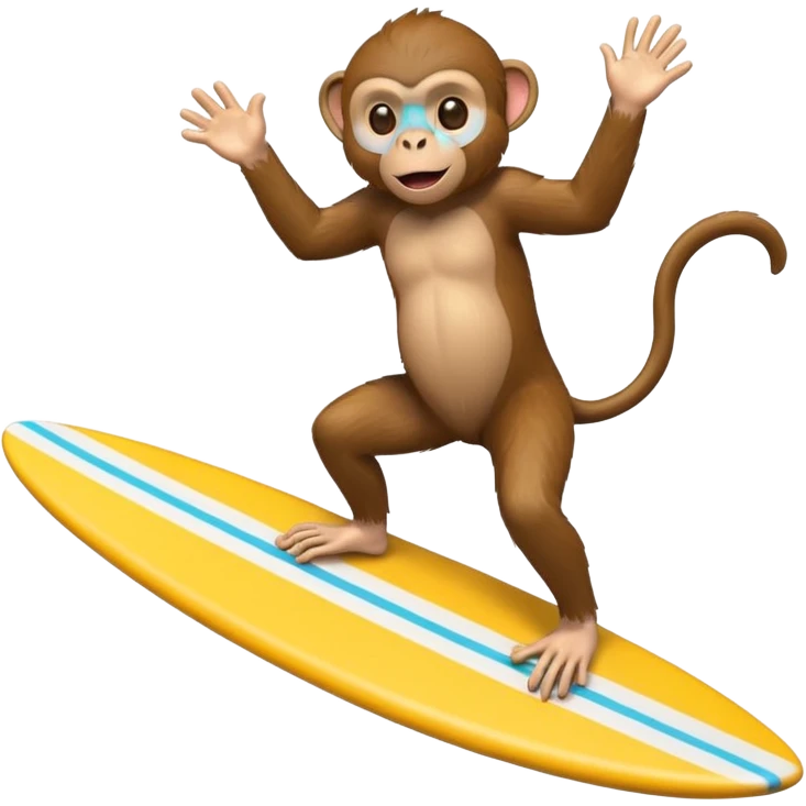 Monkey on surfboard  emoji