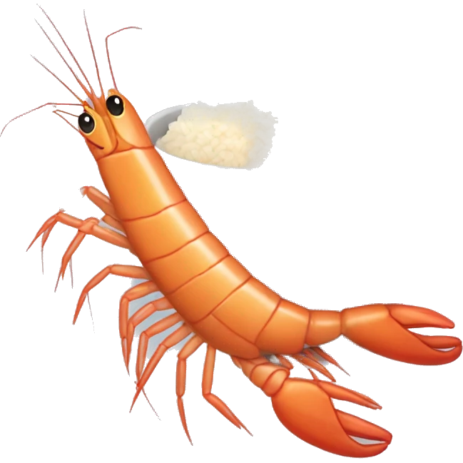 Shrimp that is frying rice emoji