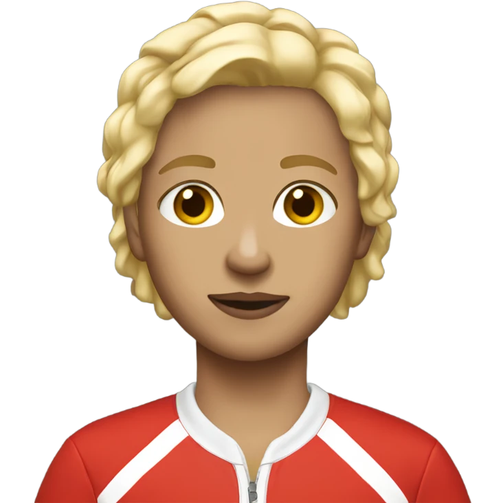 Short blonde hair red tracksuit  emoji