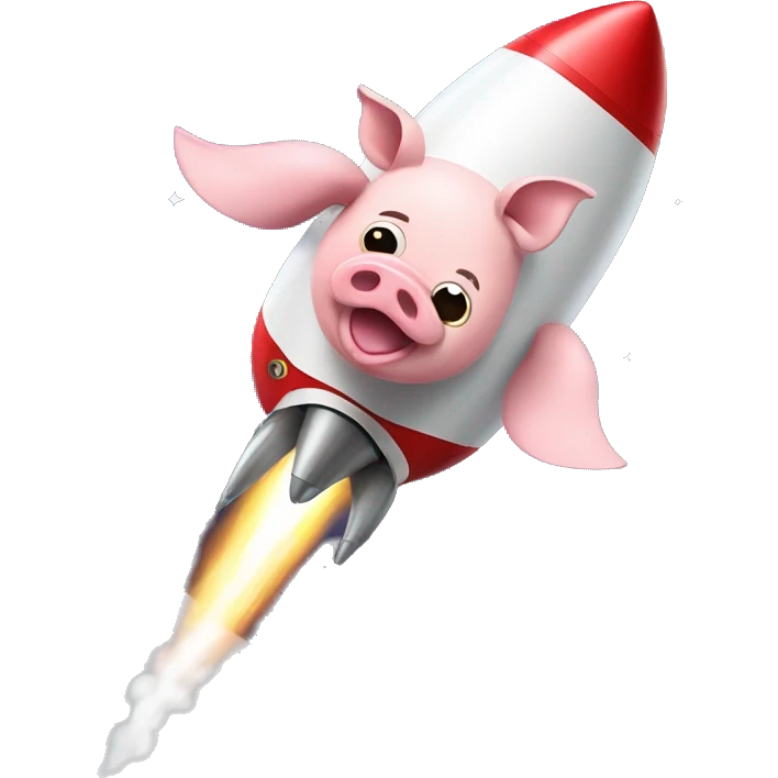 pig on a rocket emoji