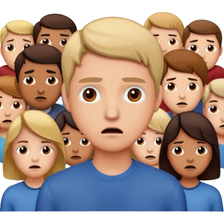 a person feeling nervous in a crowd emoji