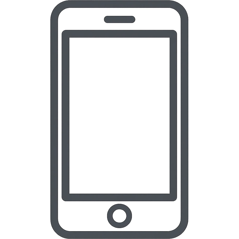 A smartphone icon with clean lines and a modern aesthetic emoji