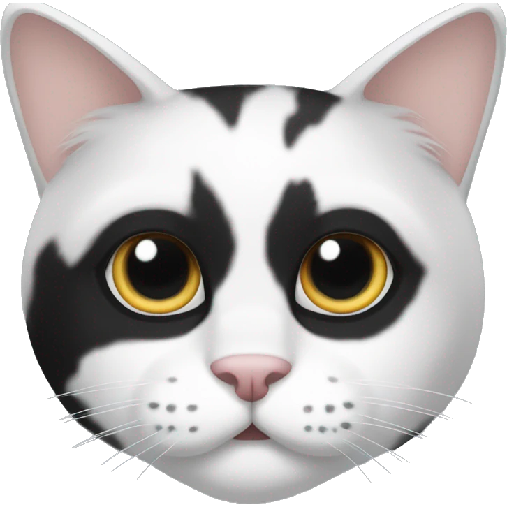 half Black and half white long hair cat with black spot on muzzle emoji