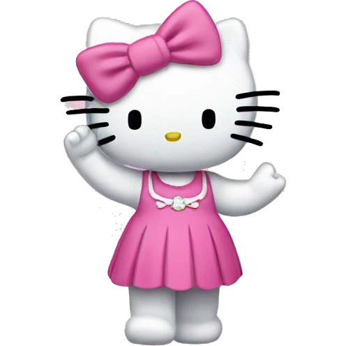 hello kitty waving emoji