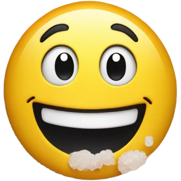 Happy emoji with a pile of salt emoji