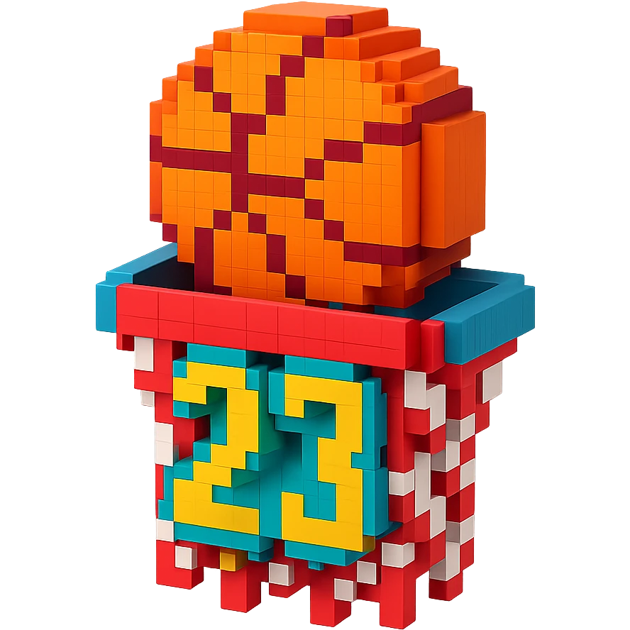 баскетбольный мяч с надписью "23" в сетке, no background emoji