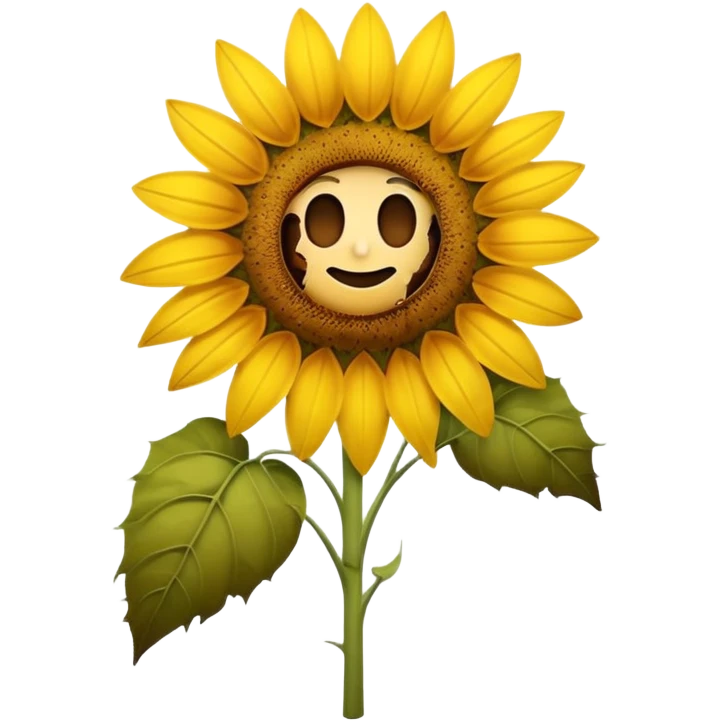 half-and-half emoji, one side healthy sunflower, other side wilting, dying flower, contrast between life and decay emoji