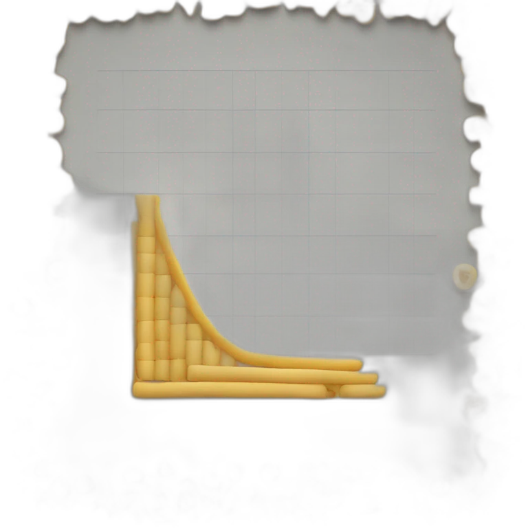 chart with downward trend made of macaroni emoji