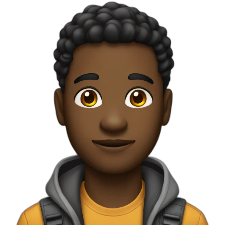 homem negro careca jovem emoji