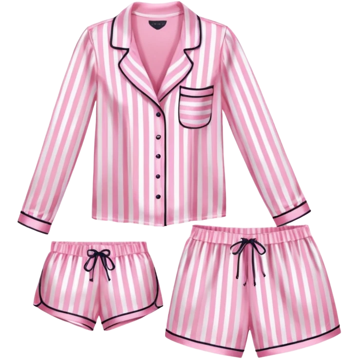 Striped pink and white silk Victoria’s Secret pajama set emoji