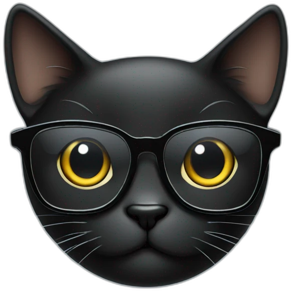 Black cat wirh glasses emoji