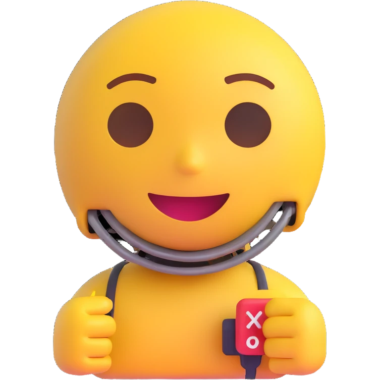 An AI emoji with a small software code detail emoji