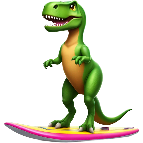 T-Rex on a surfboard emoji