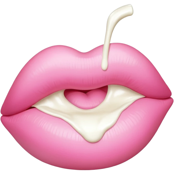 Sideways lips with milk emoji