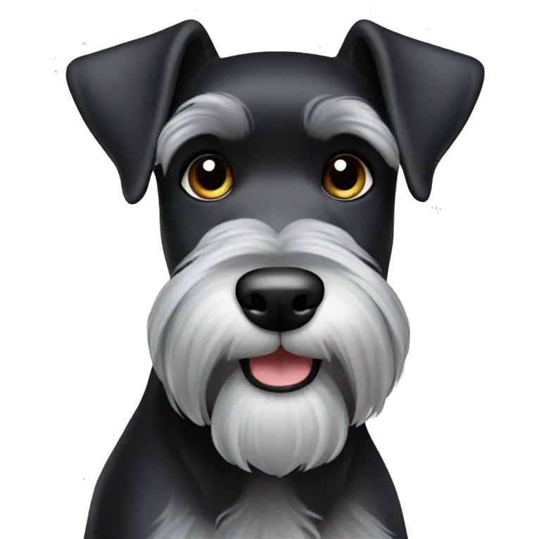 Black and silver miniature schnauzer emoji