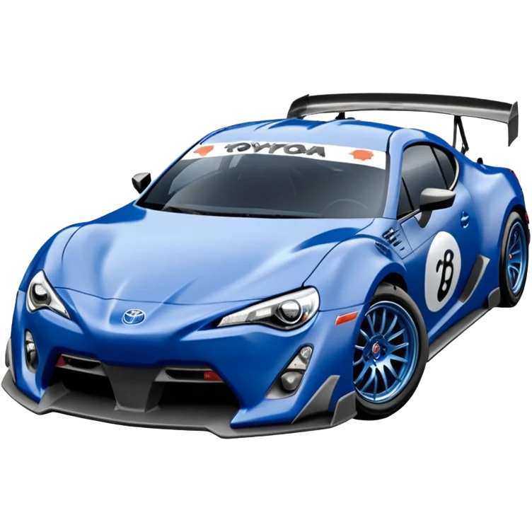 Long wheelbase widened pearly midnight snow blue 2nd generation 2025 Toyota 86 off-road hypercar racer emoji
