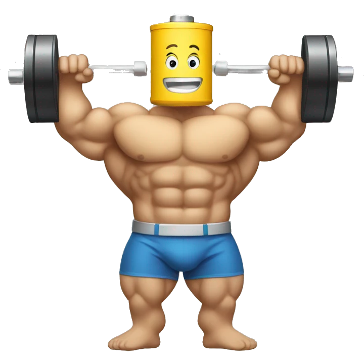 battery like a bodybuilder emoji