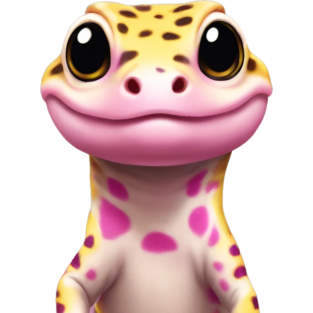 leopard gecko yellow and pink emoji