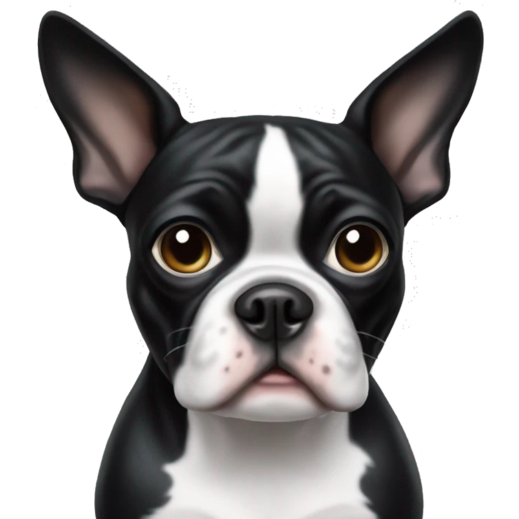 Boston terrier with mostly white face  emoji