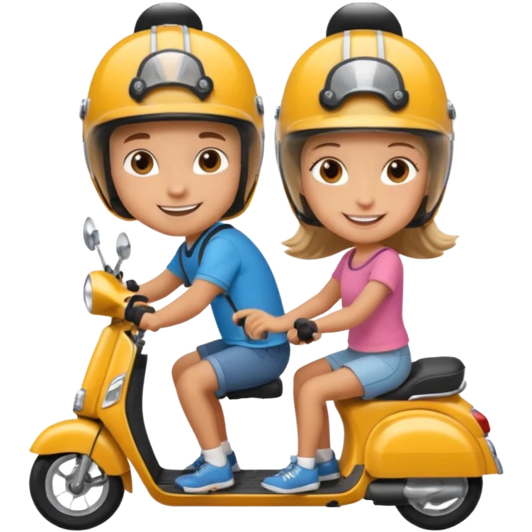 Un garçon et une fille sur une trottinette emoji