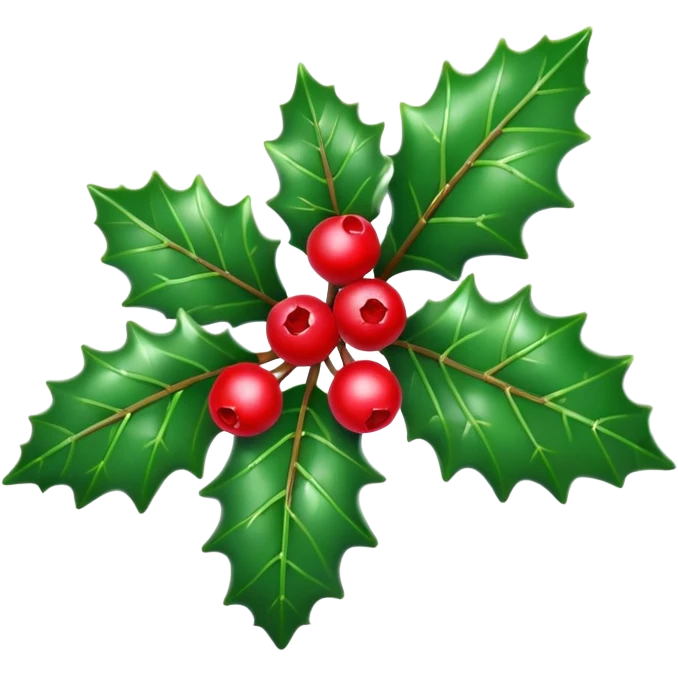 Small Christmas holly emoji