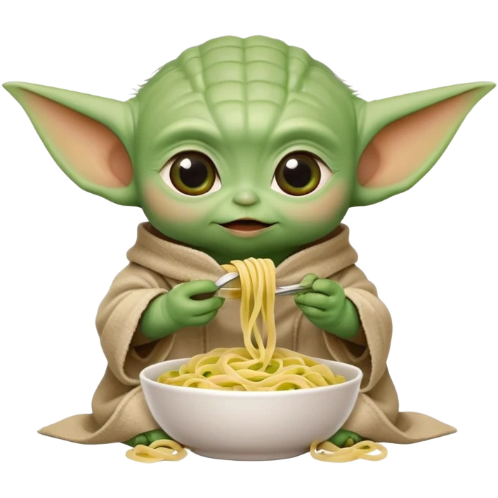 Baby yoda eating pasta emoji
