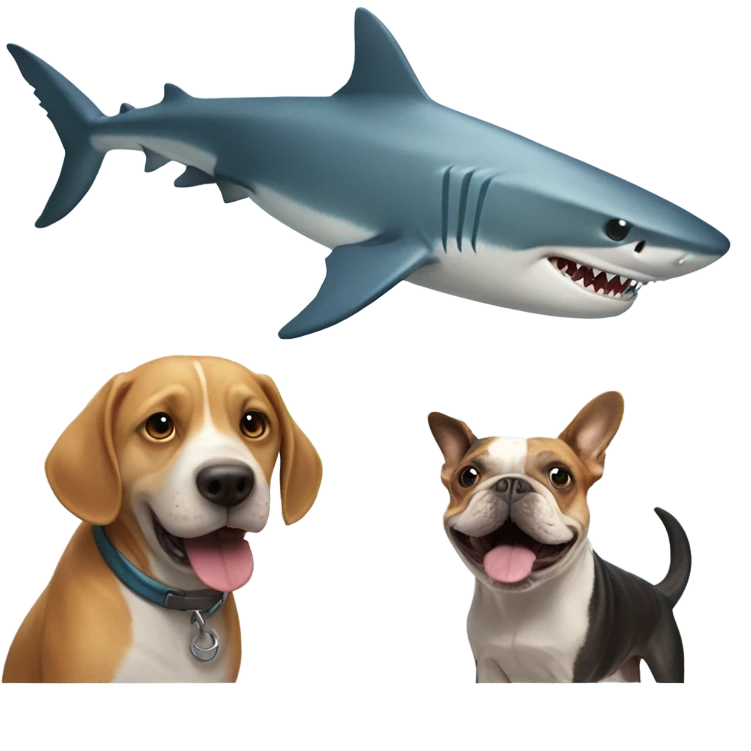 a shark meet a dog emoji