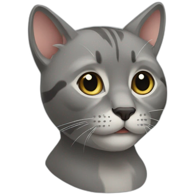 серая кошка emoji