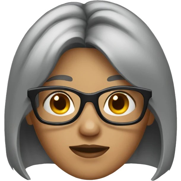 A gray blunt hair girl with glasses.  emoji