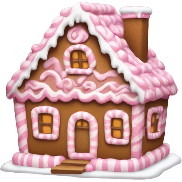 Pink gingerbread house emoji