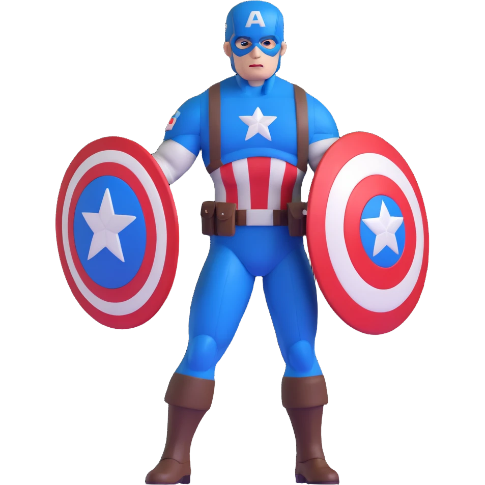 captain america with red white and blue shield emoji