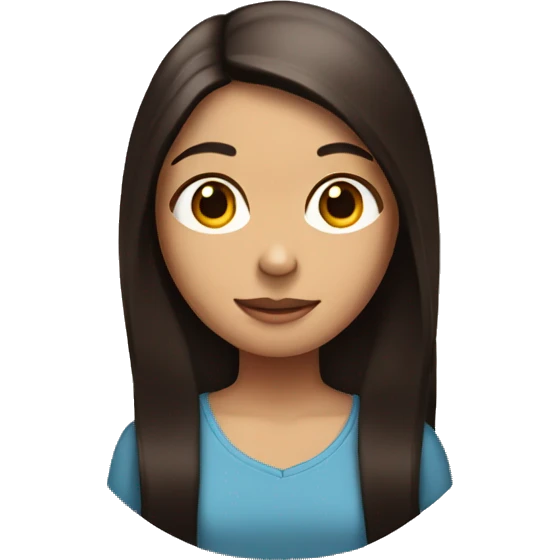 girl with dark brown long straight hair with monkey on her shoulder  emoji