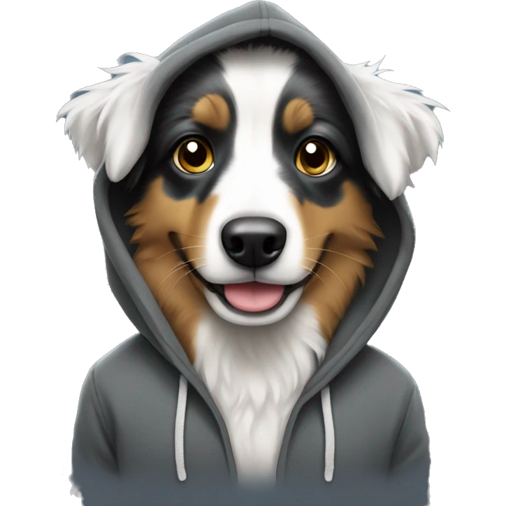 Mini Aussie in a hoodie emoji