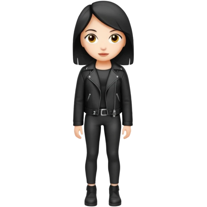 girl in leather jocket, full body emoji