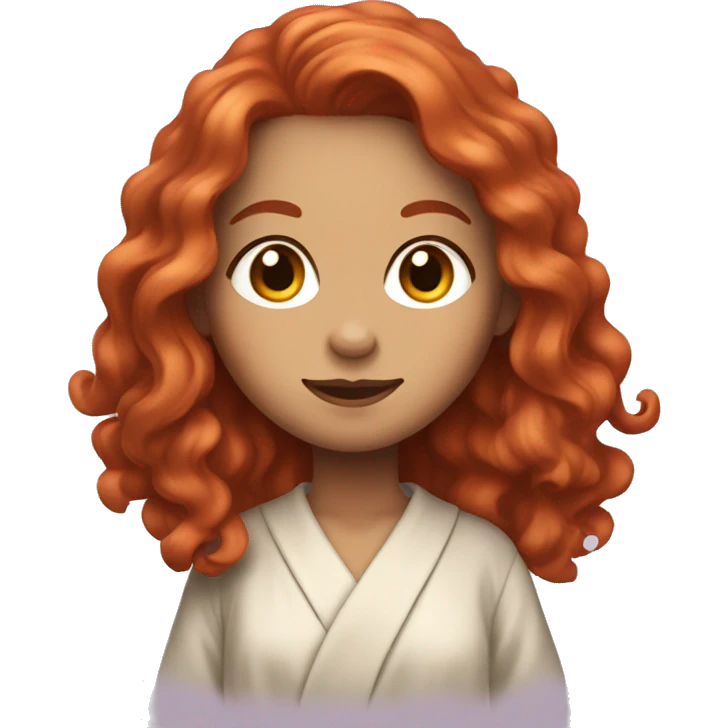 red-haired girl with long wavy hair in a robe emoji